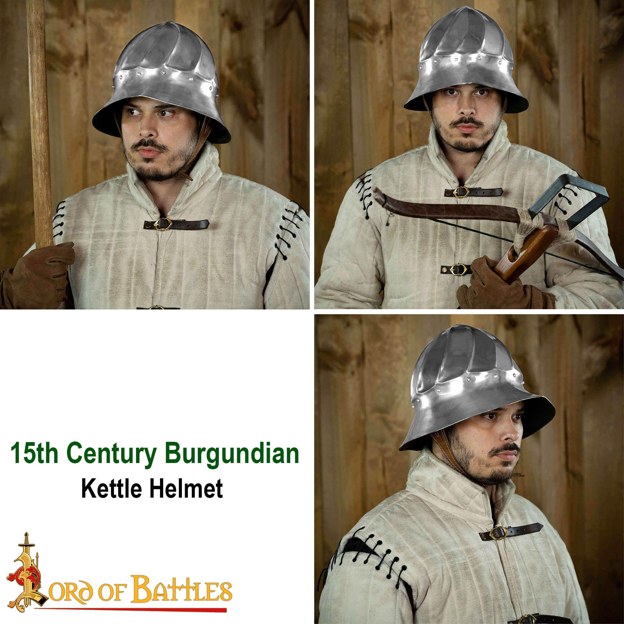 15th Century Steel Burgundian Kettle Helmet-2242PL14 8