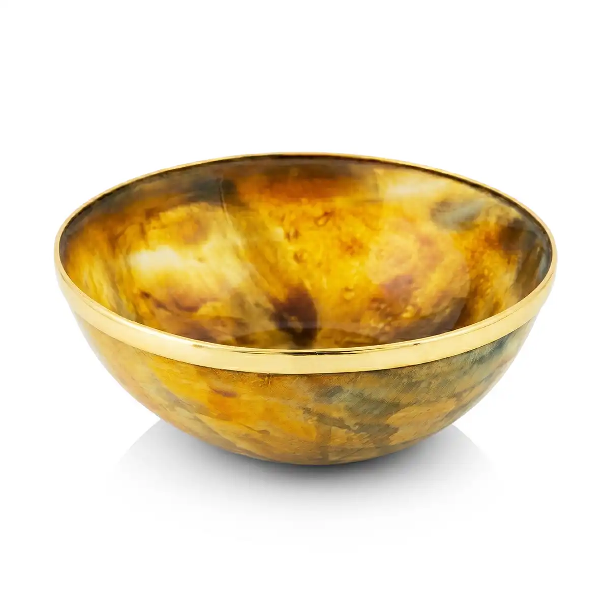 The Viking Banquet Horn Bowl with Pure Brass Rim Genuine Horn Accessory The Viking Banquet Horn Bowl with Pure Brass Rim Genuine Horn Accessory - Image 5