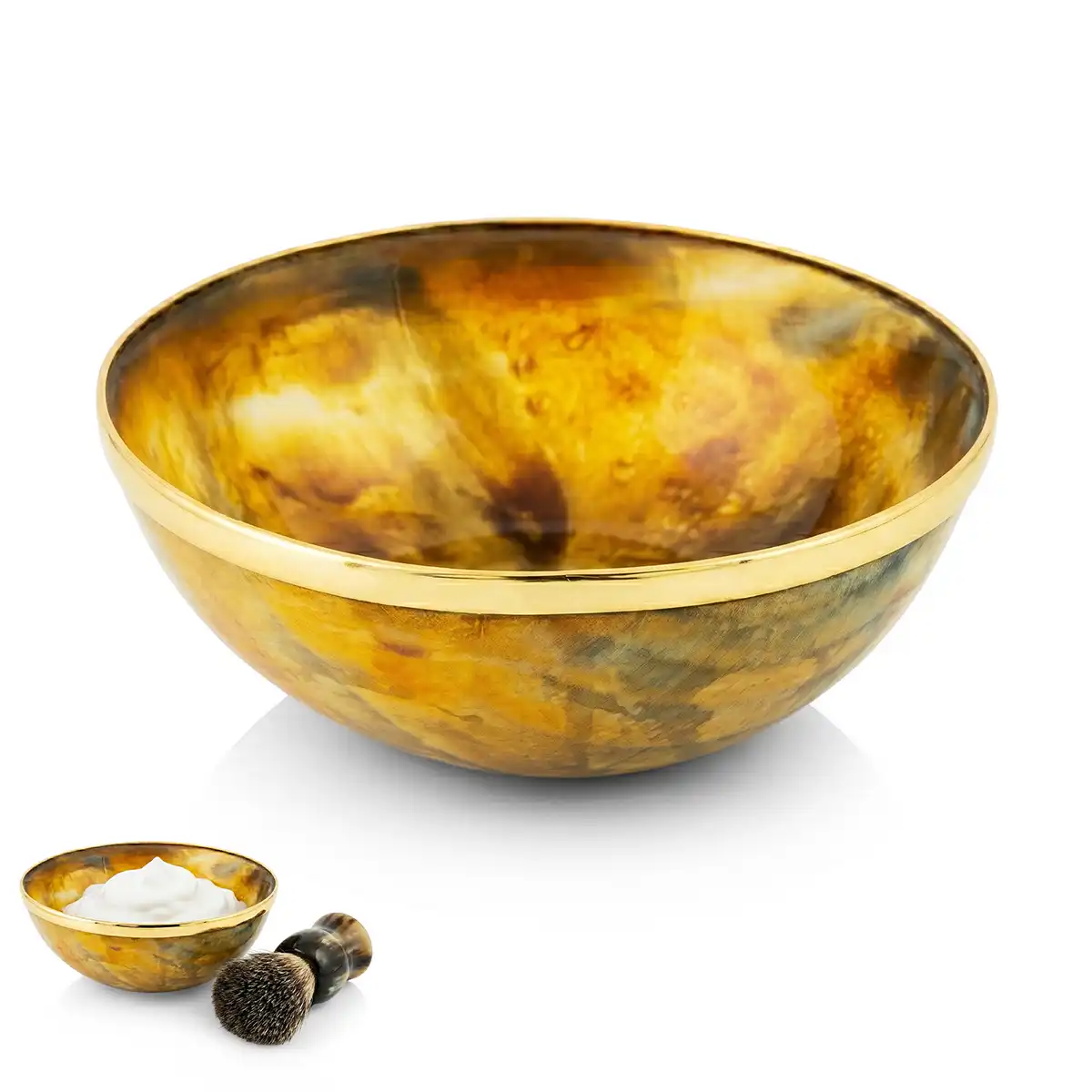 The Viking Banquet Horn Bowl with Pure Brass Rim Genuine Horn Accessory The Viking Banquet Horn Bowl with Pure Brass Rim Genuine Horn Accessory - Image 4
