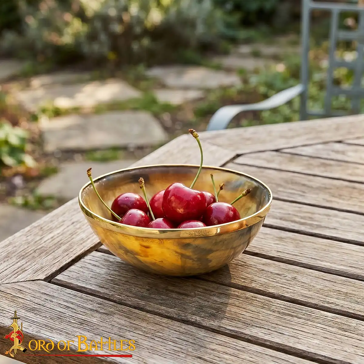 The Viking Banquet Horn Bowl with Pure Brass Rim Genuine Horn Accessory The Viking Banquet Horn Bowl with Pure Brass Rim Genuine Horn Accessory - Image 7