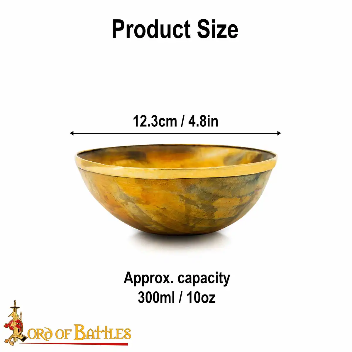 The Viking Banquet Horn Bowl with Pure Brass Rim Genuine Horn Accessory The Viking Banquet Horn Bowl with Pure Brass Rim Genuine Horn Accessory - Image 3
