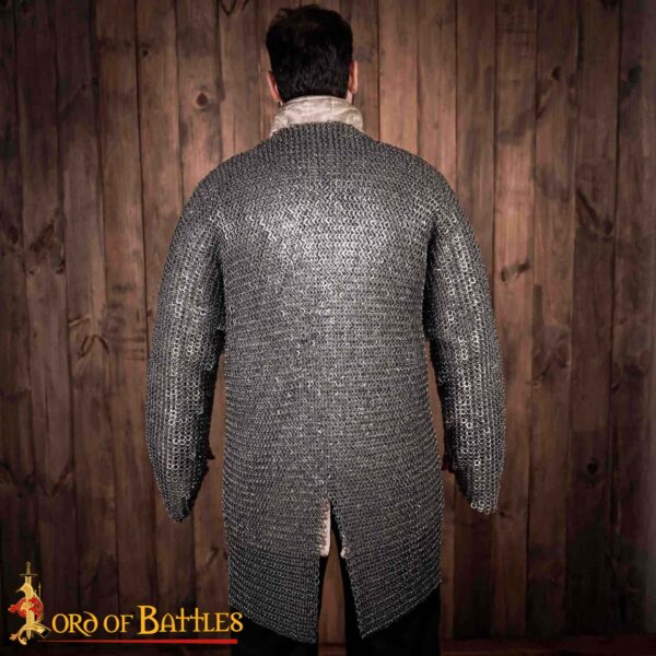 Flat Ring Chainmail Hauberk Shirt, Riveted and Alternating, ID 9 mm, Mild Steel - Image 2