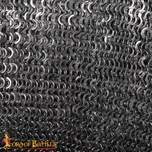 Flat Ring Chainmail Hauberk Shirt, Riveted and Alternating, ID 9 mm, Mild Steel - Image 6