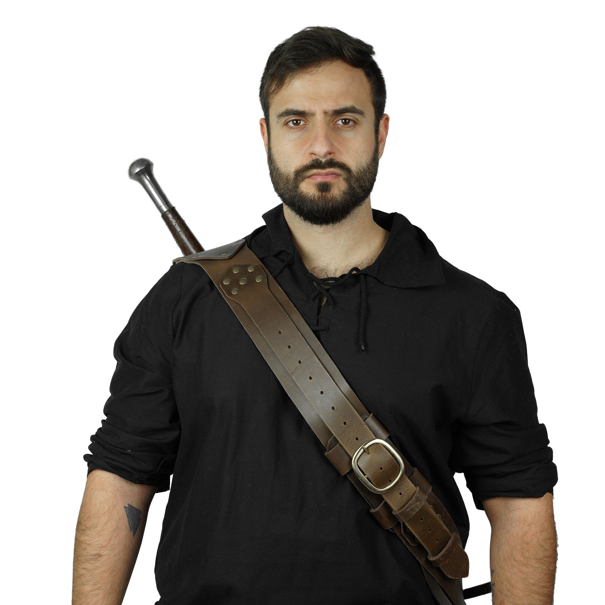 ✨ Medieval Back Hanger Baldric Genuine Leather Sword Sheath - Medieval Shop  at Lord of Battles