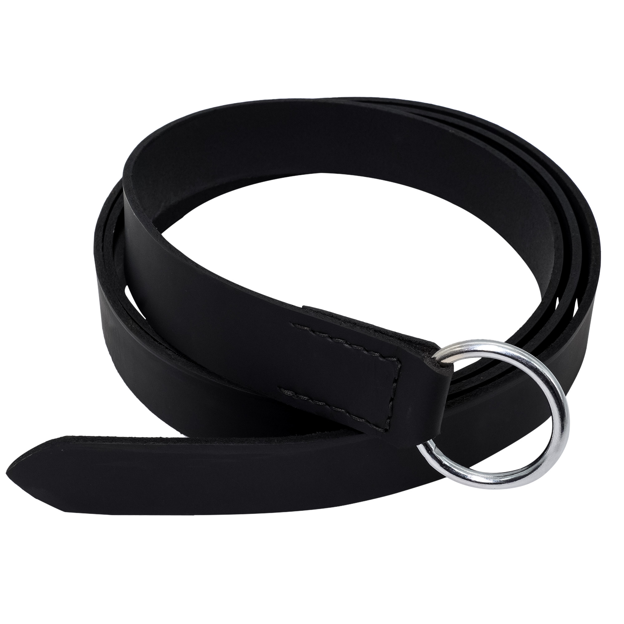 Lustrous Steel Ring Buckle Leather Belt by Lord of Battles