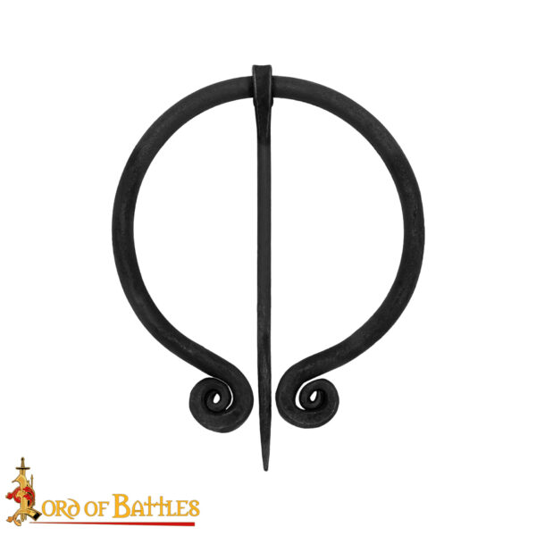 Early Medieval Fibula Hand Forged Iron Functional Cloak Clasp - Image 4