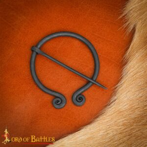 Early Medieval Fibula Hand Forged Iron Functional Cloak Clasp