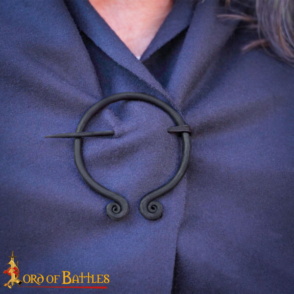 Early Medieval Fibula Hand Forged Iron Functional Cloak Clasp - Image 5