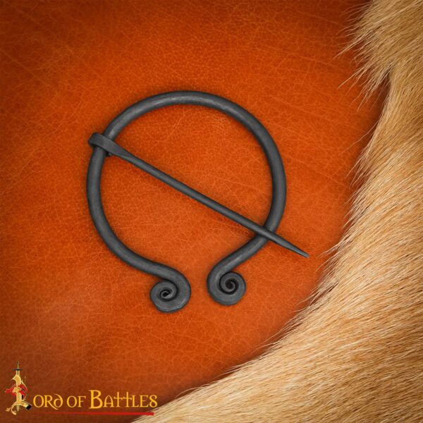 Early Medieval Fibula Hand Forged Iron Functional Cloak Clasp