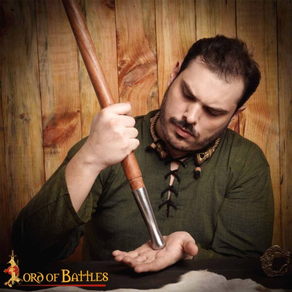 Medieval Round Ended Spear Butt Cap Handcrafted Steel Accessory - Image 4