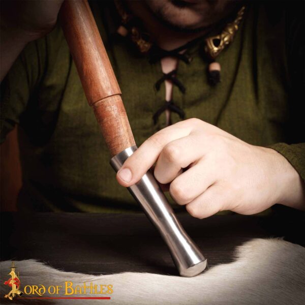 Medieval Round Ended Spear Butt Cap Handcrafted Steel Accessory - Image 6
