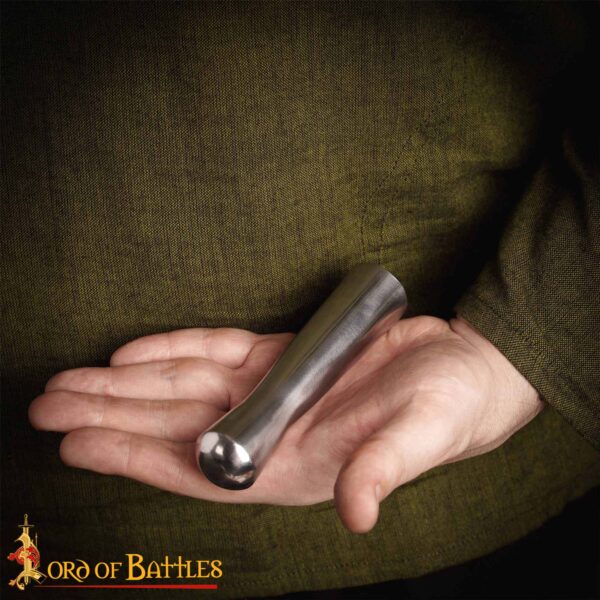 Medieval Round Ended Spear Butt Cap Handcrafted Steel Accessory - Image 7