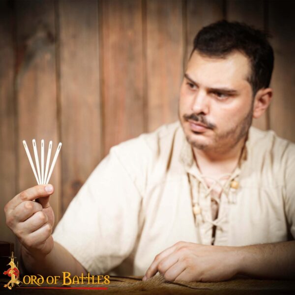 Medieval Embroidery Needles Set of 5 Handmade Genuine Bone Functional Accessory - Image 2
