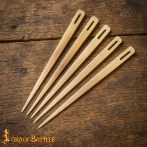 Medieval Embroidery Needles Set of 5 Handmade Genuine Bone Functional Accessory