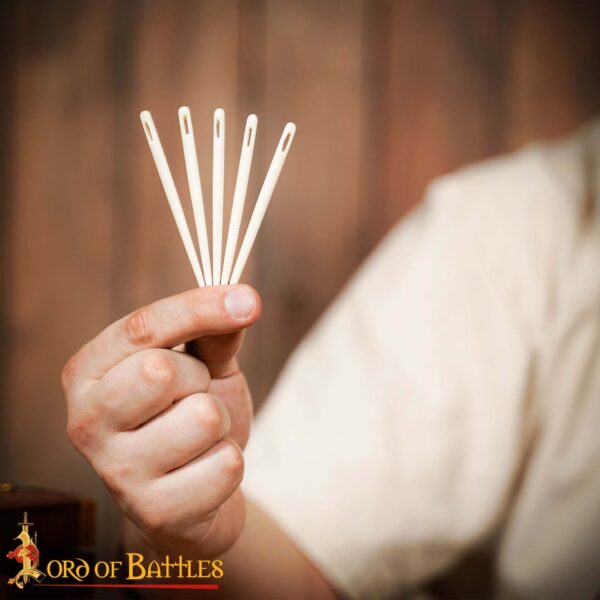 Medieval Embroidery Needles Set of 5 Handmade Genuine Bone Functional Accessory - Image 6