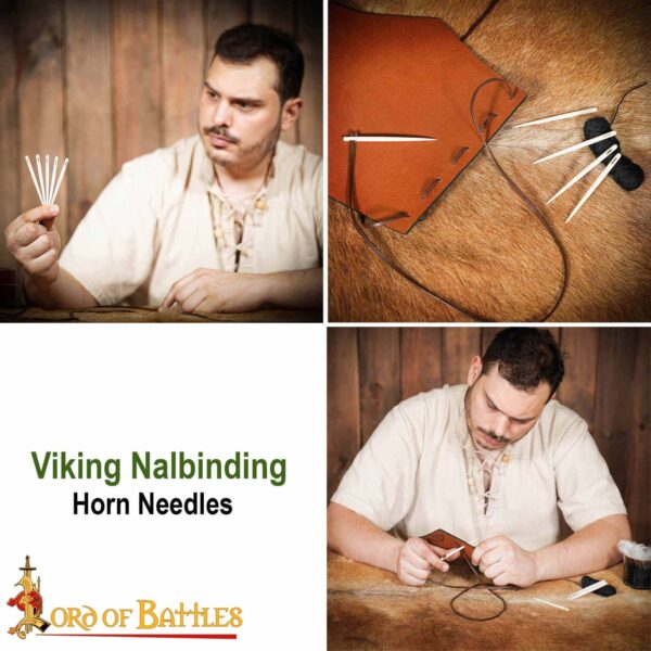 Medieval Embroidery Needles Set of 5 Handmade Genuine Bone Functional Accessory - Image 8