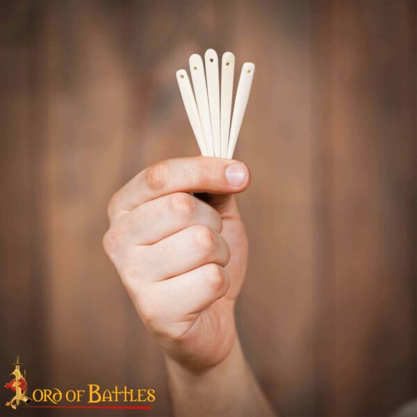 Viking Bone Needle Set of 5 Genuine Functional Bone Accessory - Image 5
