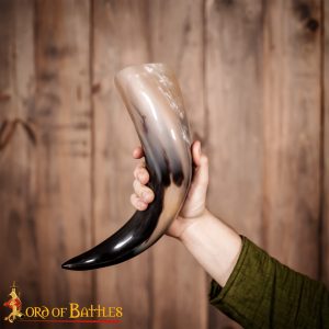 Viking Drinking Horn with Natural Texture Handcrafted Genuine Ox Horn