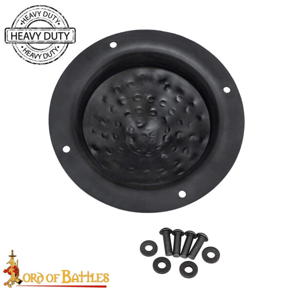 Medieval Conical Shield Boss – Hand-Forged 16-Gauge Steel Umbo with Mounting Rivets - Image 5