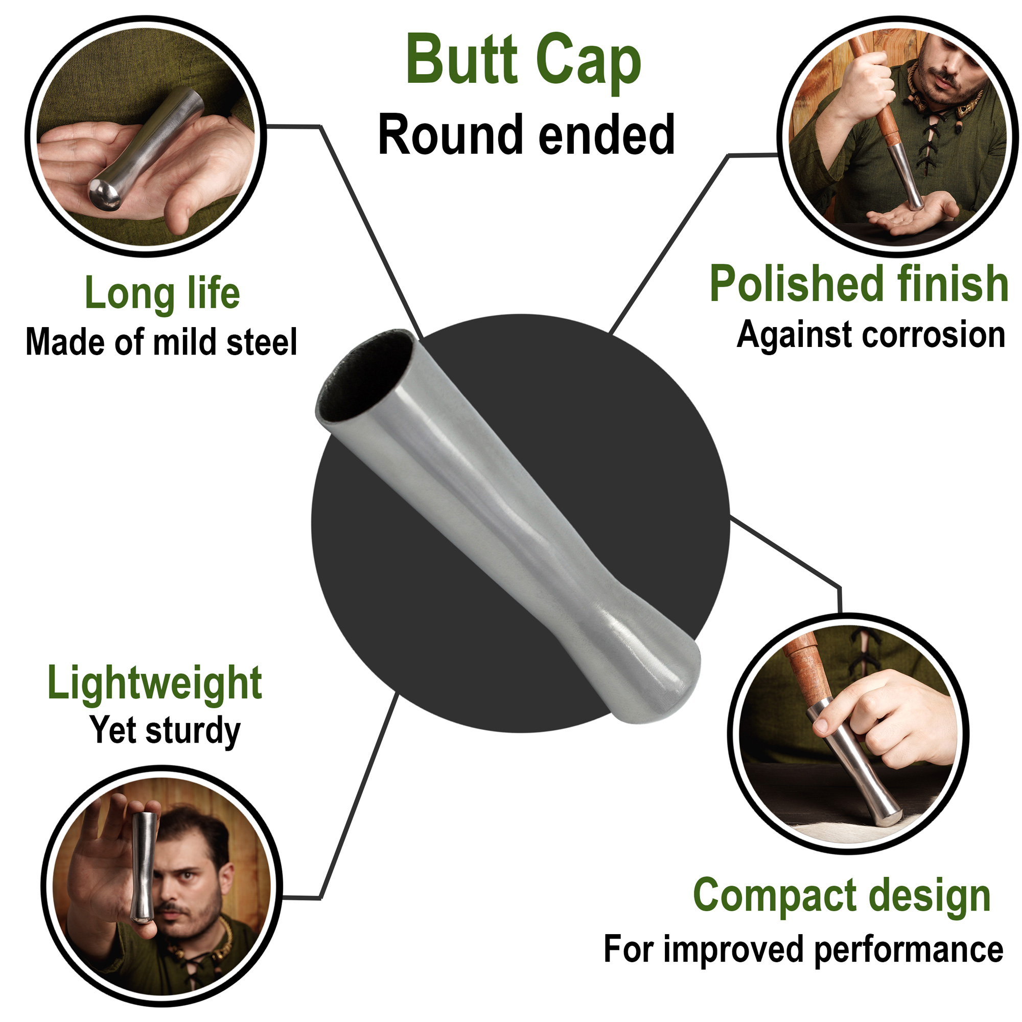 Butt Cap 15cm for lances and spears