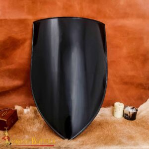 Medieval Customizable Heater Steel Shield, Mild Steel with Wood & Leather Strap - DIY