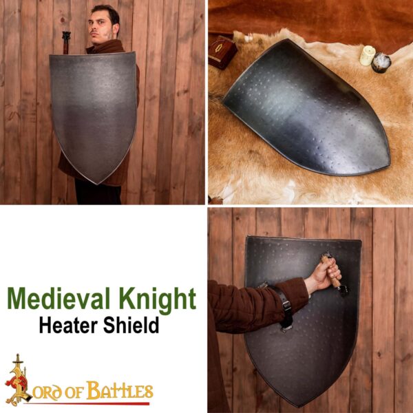 Medieval Customizable Heater Steel Shield - Image 8