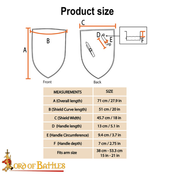 Medieval Right Handed Steel Heater Shield Blank 18 gauge Steel - Image 3
