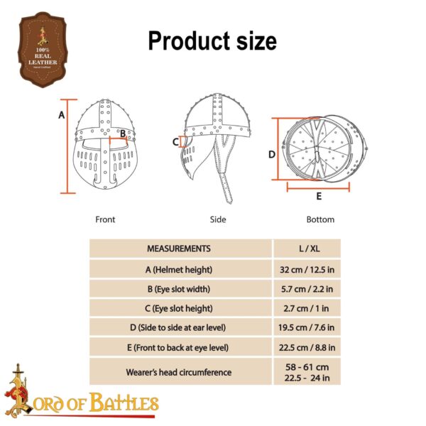 12th to 13th Century Norman Knight Spangenhelm Helmet 16 gauge - Image 3