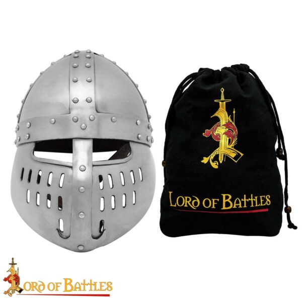 12th to 13th Century Norman Knight Spangenhelm Helmet 16 gauge - Image 4