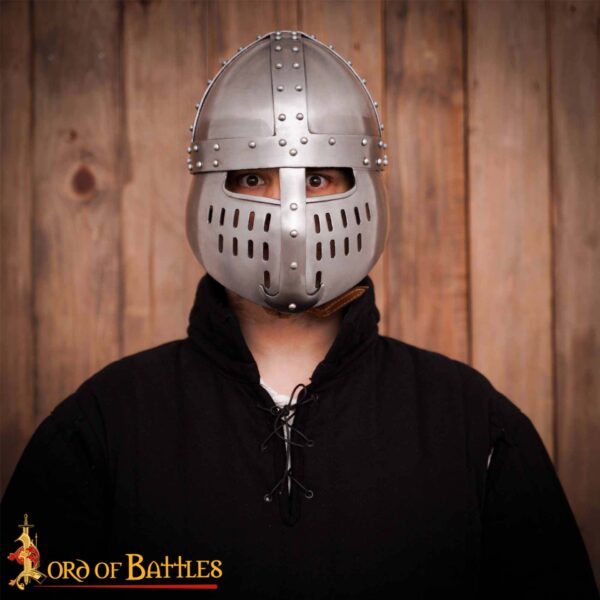 12th to 13th Century Norman Knight Spangenhelm Helmet 16 gauge - Image 9