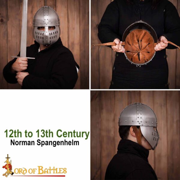 12th to 13th Century Norman Knight Spangenhelm Helmet 16 gauge - Image 10