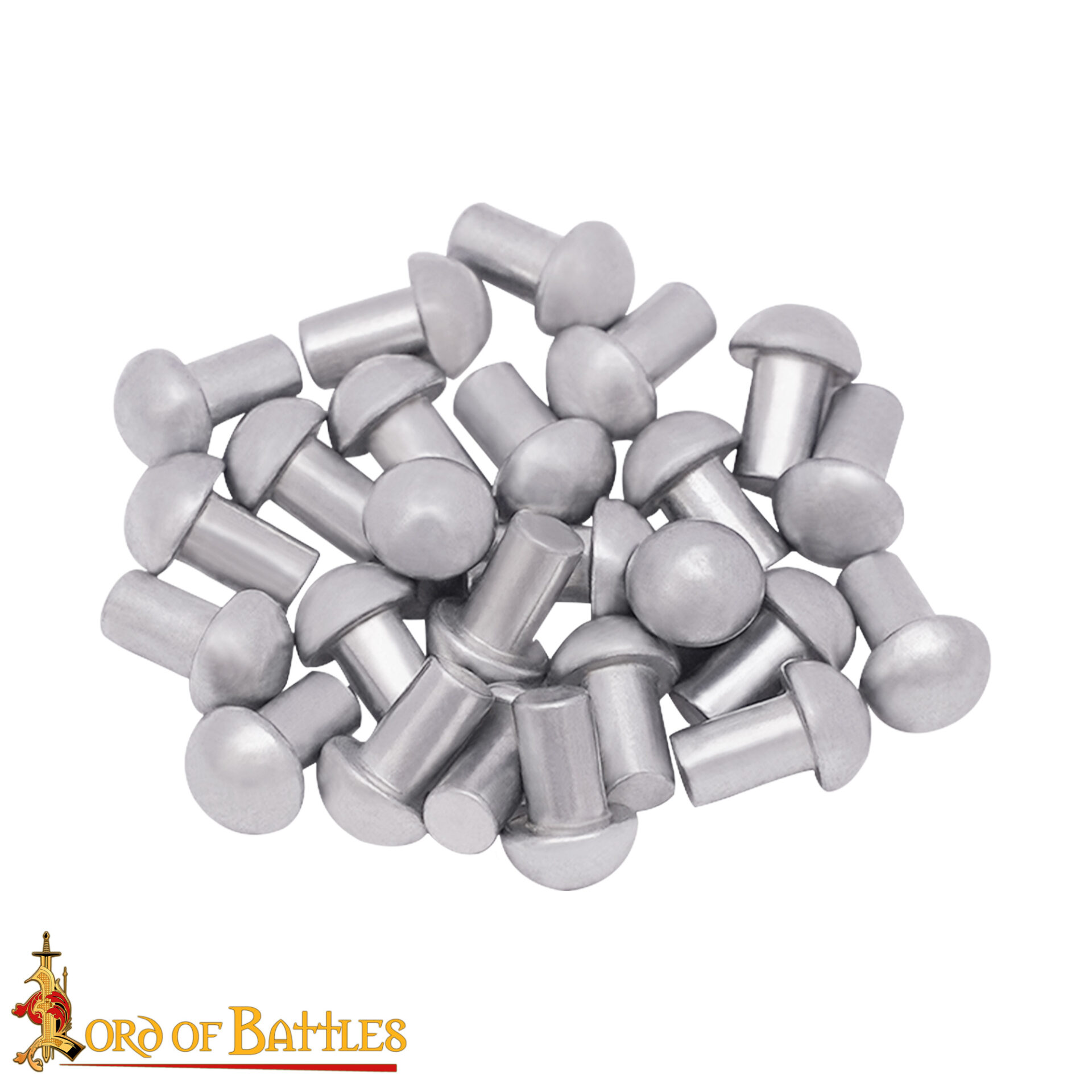 12th–16th Century Medieval Round Head Steel Rivets – Dome Rivet Set for Armor and Chainmail (Pack of 25)-9721-25Pcs 3