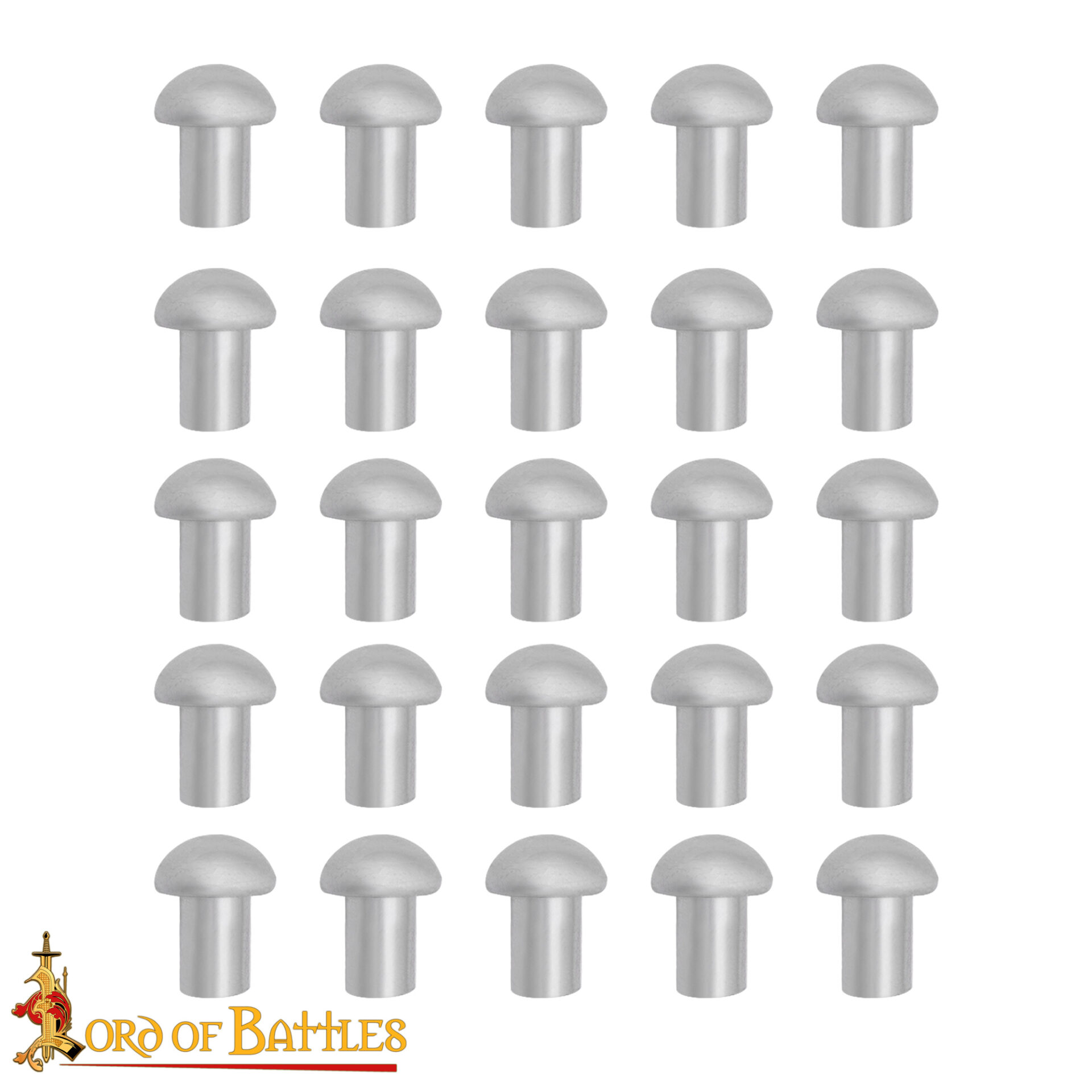 12th–16th Century Medieval Round Head Steel Rivets – Dome Rivet Set for Armor and Chainmail (Pack of 25)-9721-25Pcs 4