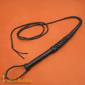 Medieval braided leather bullwhip