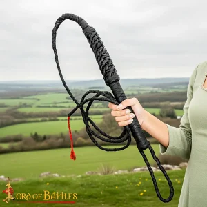Medieval braided leather bullwhip