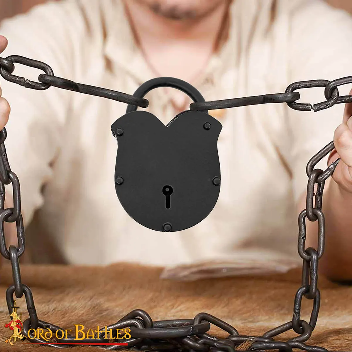 Hand Forged Vintage Padlock With Keys Hand Forged Vintage Padlock With Keys - Image 7