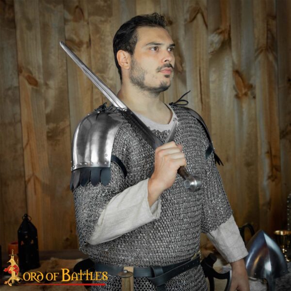 Round Ring Chainmail Medieval Half Sleeves Shirt Haubergeon, Riveted, ID 10 mm, Mild Steel - Image 2