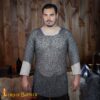 13th Century Chainmail Haubergeon Mild Steel Round Ring Round Riveted 10mm16g 161N