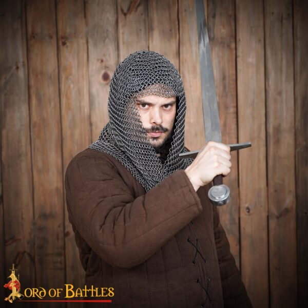 Medieval Chainmail Coif – Butted Round Ring Mail Armor (16 Gauge, 9mm Rings) - Image 6