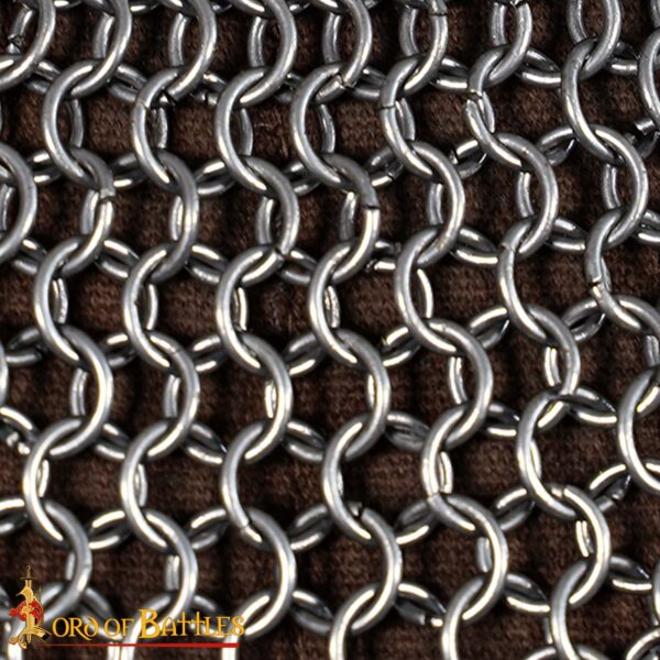 Medieval Chainmail Coif – Butted Round Ring Mail Armor (16 Gauge, 9mm Rings) - Image 7