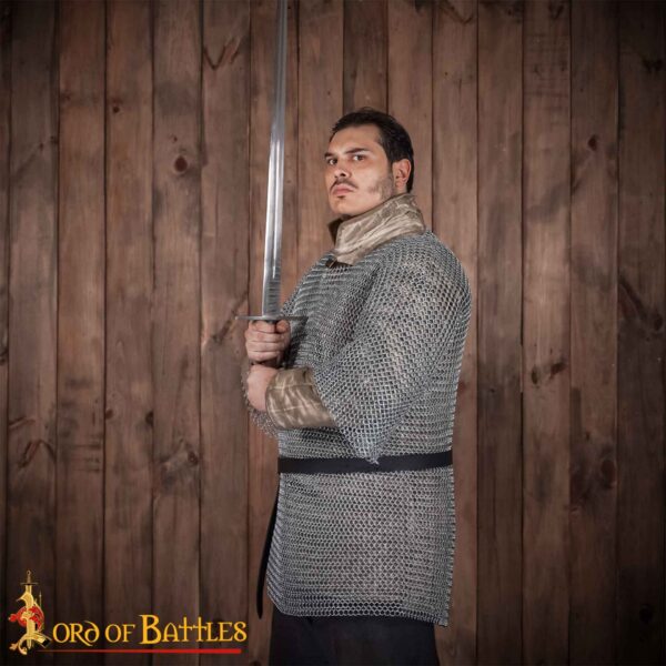 Round Ring Chainmail Medieval Half Sleeves Shirt Haubergeon, Butted, ID 10 mm, Mild Steel - Image 2