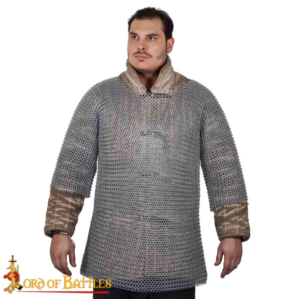 Round Ring Chainmail Medieval Half Sleeves Shirt Haubergeon, Butted, ID 10 mm, Mild Steel - Image 4