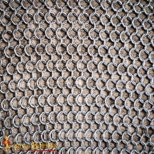 Round Ring Chainmail Medieval Half Sleeves Shirt Haubergeon, Butted, ID 10 mm, Mild Steel - Image 6