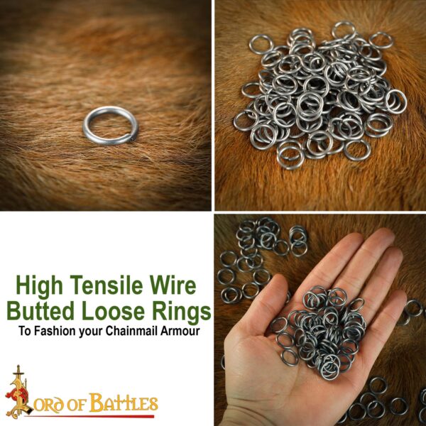 9 mm 16G Butted Spring  Steel Chainmail Rings – 1kg Pack, Oiled Finish | For Armour Repair, Reenactment, LARP & High Tensile Crafting - Image 8