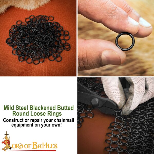 Mild Steel Loose Rings, Butted Round Rings, 10 mm 16 gauge, Craft and Repair Chainmail Armour - Image 8