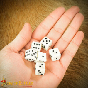 Medieval Viking Bone Dice Set of 6 Handmade Genuine Bone Game Accessory