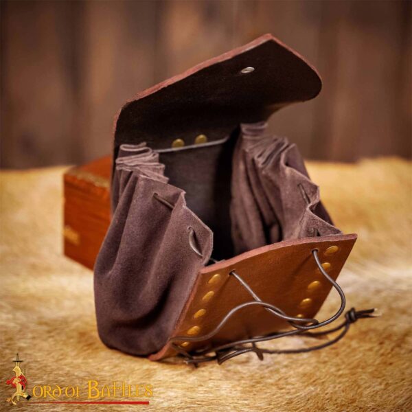 Out on an Odyssey Medieval Belt Pouch with Antique Brass Details - Image 11