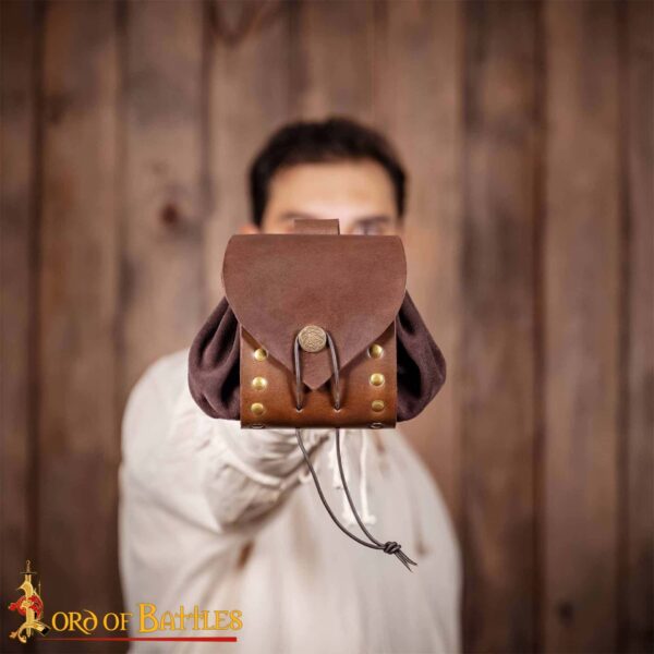 Out on an Odyssey Medieval Belt Pouch with Antique Brass Details - Image 8