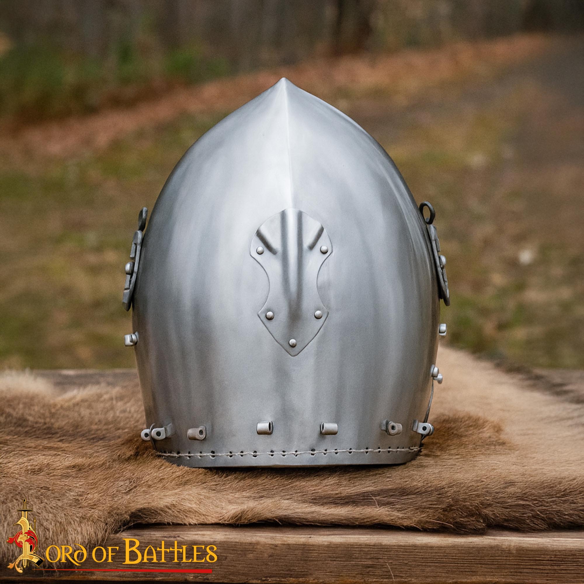 14-Gauge Steel Medieval Bascinet Helmet, 14th Century Knight Armor with Hinged Visor and Padded Liner - 25426P 6