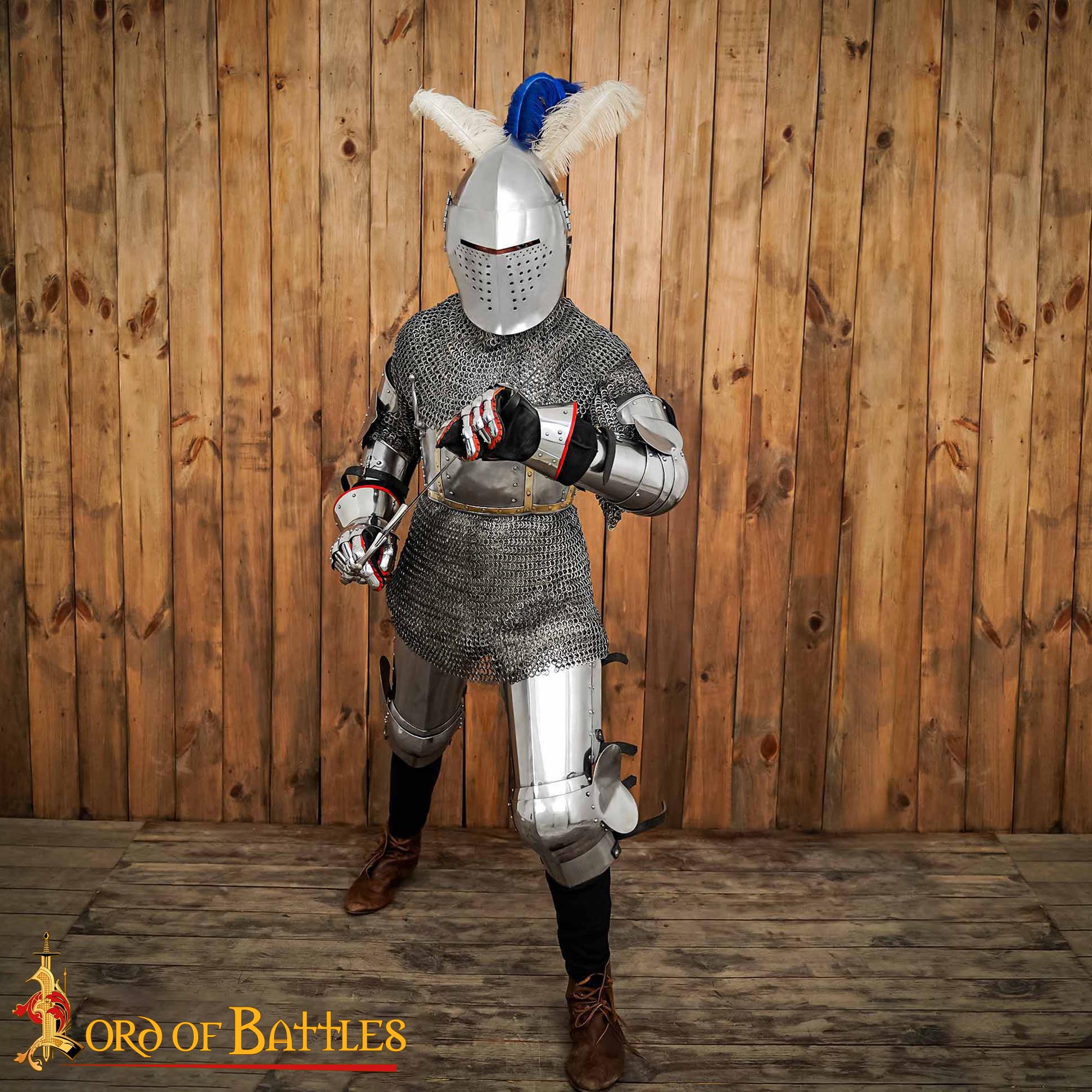 14-Gauge Steel Medieval Bascinet Helmet, 14th Century Knight Armor with Hinged Visor and Padded Liner - 25426P 8